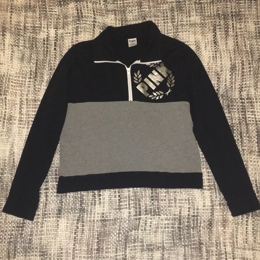 PINK 1/4 zip up pullover sweatshirt
